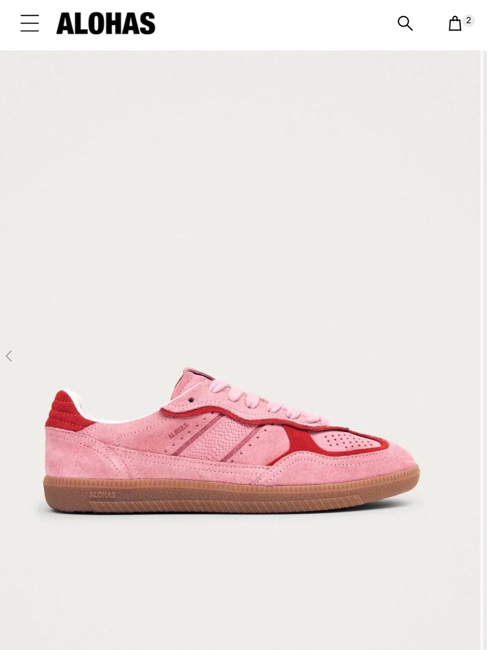ALOHAS Rife Sea Pink Leather Sneakers